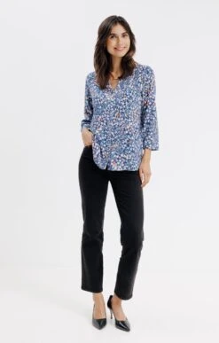 Chemisier Imprimé Floral -Élégance Thiery Promos Boutique k 57230033 armand thiery femme BLEU o 45