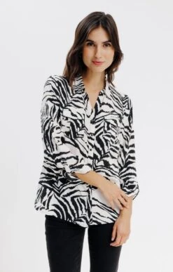 Chemise Imprimé Animal Avec Piping