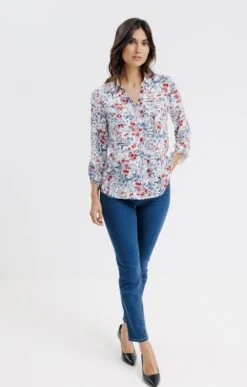 Chemise Imprimée Avec Snaps Nacrés -Élégance Thiery Promos Boutique k 57230047 armand thiery femme BLANC o 48