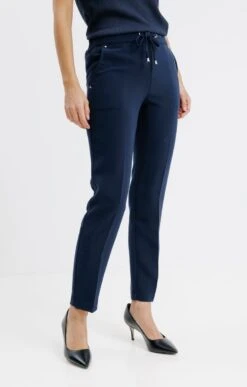 Pantalon Jogging En Chaine Et Trame -Élégance Thiery Promos Boutique k 57430046 armand thiery femme MARINE o 2