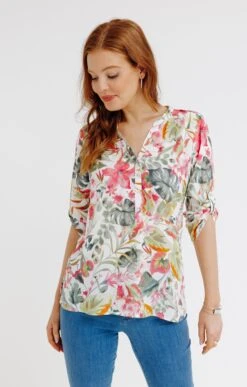 Blouse Col Mao Avec Pattes épaules