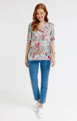 Blouse Col Mao Avec Strass -Élégance Thiery Promos Boutique k blouse col mao avec strass affinites VERT NIL o 69