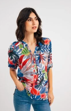 Blouse Imprimée Avec Pattes épaules