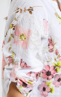 Blouse Imprimée Boutonnée -Élégance Thiery Promos Boutique k blouse imprimee boutonnee armand thiery femme BLANC d3 48