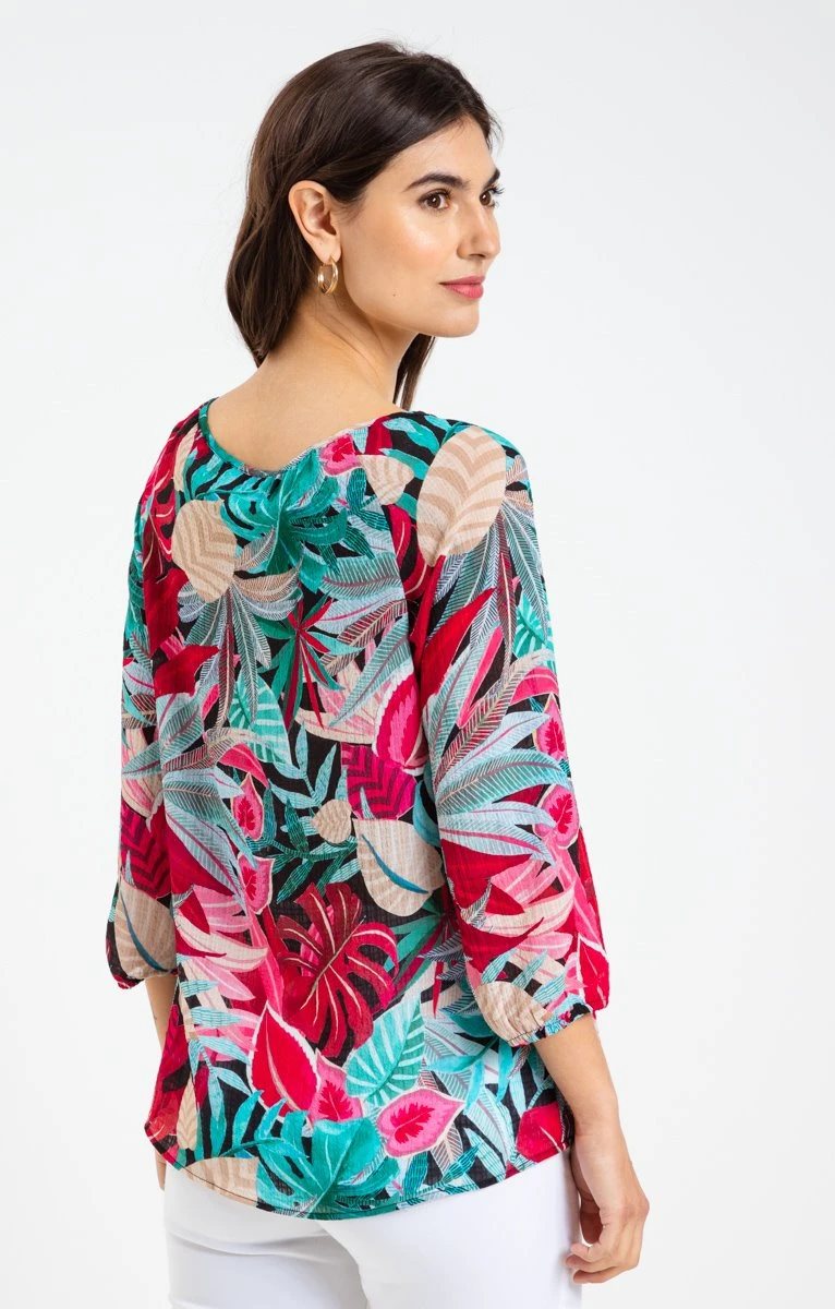 Blouse Imprimée Et Lien Bijoux Au Col 2 Blouse Imprimée Et Lien Bijoux Au Col – Image 2