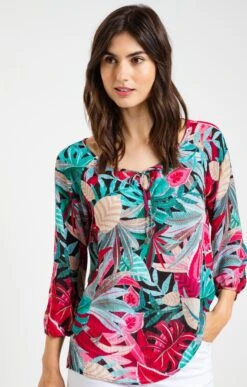 Blouse Imprimée Et Lien Bijoux Au Col 8 Blouse Imprimée Et Lien Bijoux Au Col -Élégance Thiery Promos Boutique k blouse imprimee et lien bijoux au col affinites NOIR d1 14