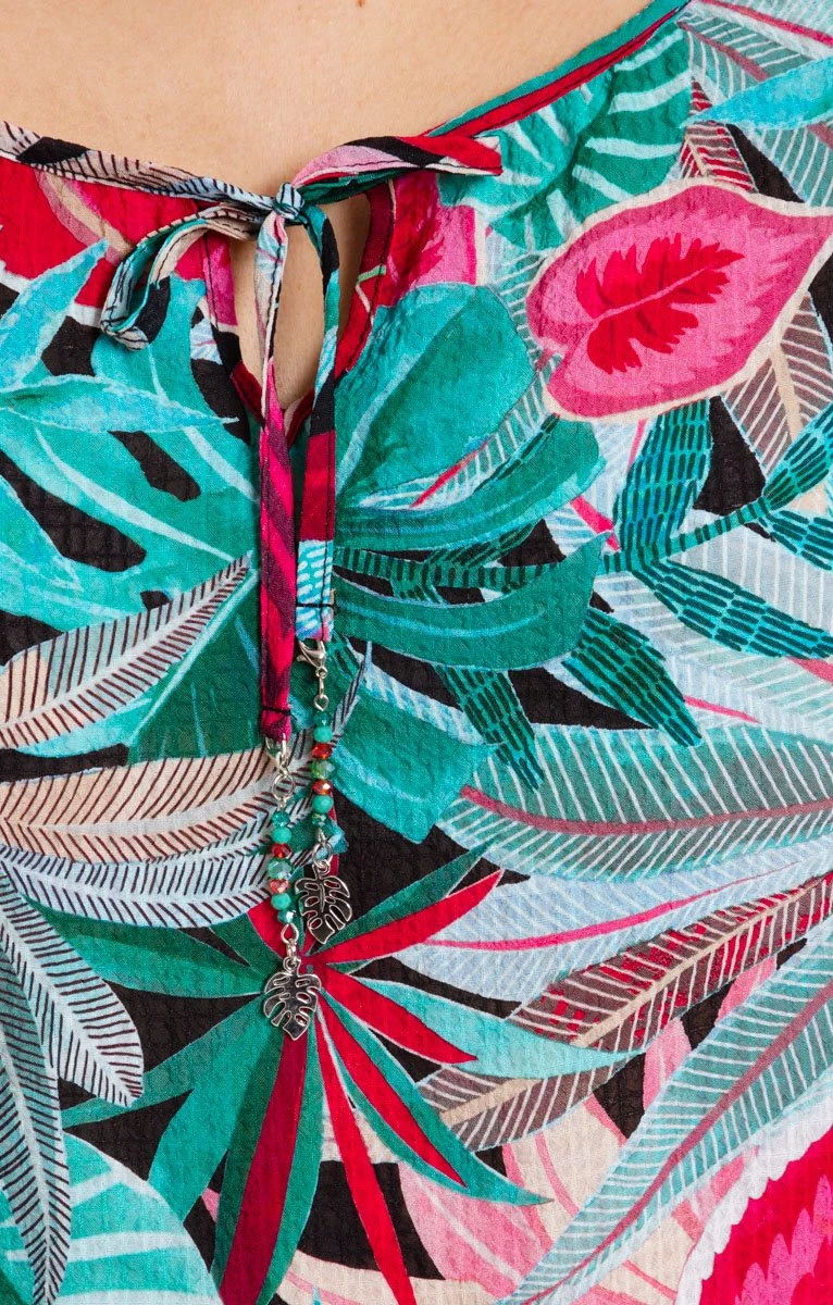 Blouse Imprimée Et Lien Bijoux Au Col 5 Blouse Imprimée Et Lien Bijoux Au Col – Image 5