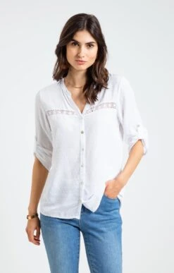 BLOUSE UNIE PLUMETIS