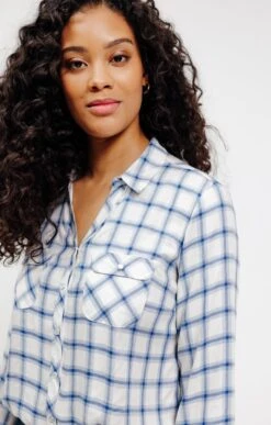 Chemise à Carreaux Snaps Nacrés -Élégance Thiery Promos Boutique k chemise a carreaux snaps nacre affinites BLEU CIEL d1 60