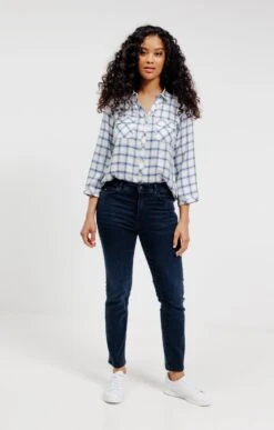 Chemise à Carreaux Snaps Nacrés -Élégance Thiery Promos Boutique k chemise a carreaux snaps nacre affinites BLEU CIEL o 60