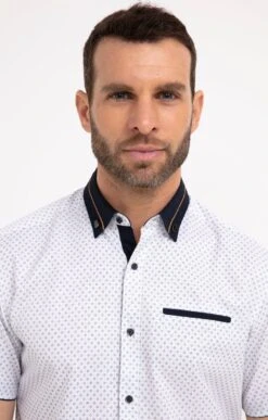 Chemise à Motifs Imprimés 7 Chemise à Motifs Imprimés -Élégance Thiery Promos Boutique k chemise a motifs imprimes studio BLANC o 48 1