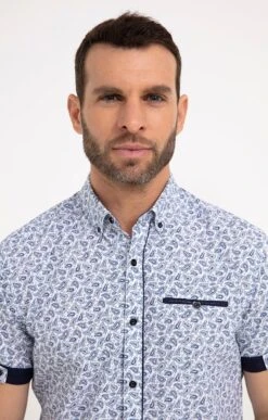 Chemise à Motifs Imprimés -Élégance Thiery Promos Boutique k chemise a motifs imprimes studio BLANC o 48