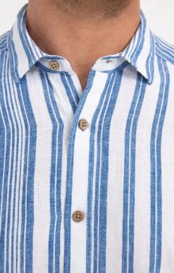 Chemise Regular à Rayures -Élégance Thiery Promos Boutique k chemise a rayures at company BLANC d 48