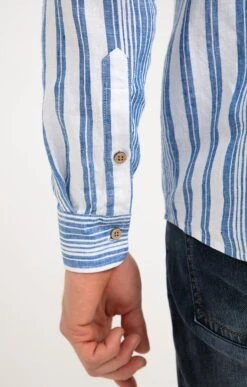 Chemise Regular à Rayures -Élégance Thiery Promos Boutique k chemise a rayures at company BLANC d1 48