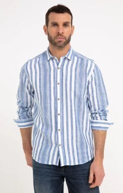 Chemise Regular à Rayures -Élégance Thiery Promos Boutique k chemise a rayures at company BLANC d2 48