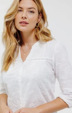 Chemise Brodée -Élégance Thiery Promos Boutique k chemise brodee affinites BLANC d1 48