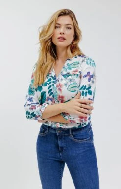 Chemise Col Mao Imprimée