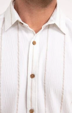 Chemise à Rayures -Élégance Thiery Promos Boutique k chemise homme a rayures attitude BLANC d1 48