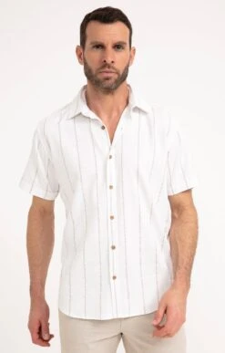 Chemise à Rayures -Élégance Thiery Promos Boutique k chemise homme a rayures attitude BLANC f1 48