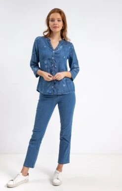 Chemise Imprimée -Élégance Thiery Promos Boutique k chemise imprimee affinites BLEU d2 45