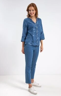 Chemise Imprimée -Élégance Thiery Promos Boutique k chemise imprimee affinites BLEU o 45