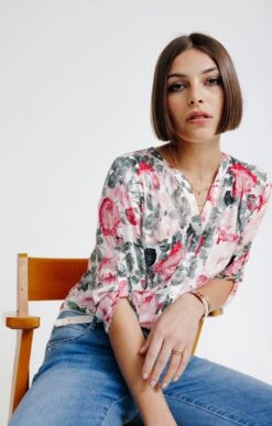 Chemise Imprimée Avec Boutons 9 Chemise Imprimée Avec Boutons -Élégance Thiery Promos Boutique k chemise imprimee avec boutons affinites BLANC d1 48