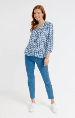 Chemise Imprimée Manches 3/4 -Élégance Thiery Promos Boutique k chemise imprimee manches 3 4 affinites BLANC o 48