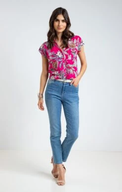 Chemise Imprimée Manches Courtes -Élégance Thiery Promos Boutique k chemise imprimee manches courtes armand thiery femme PIVOINE o 111