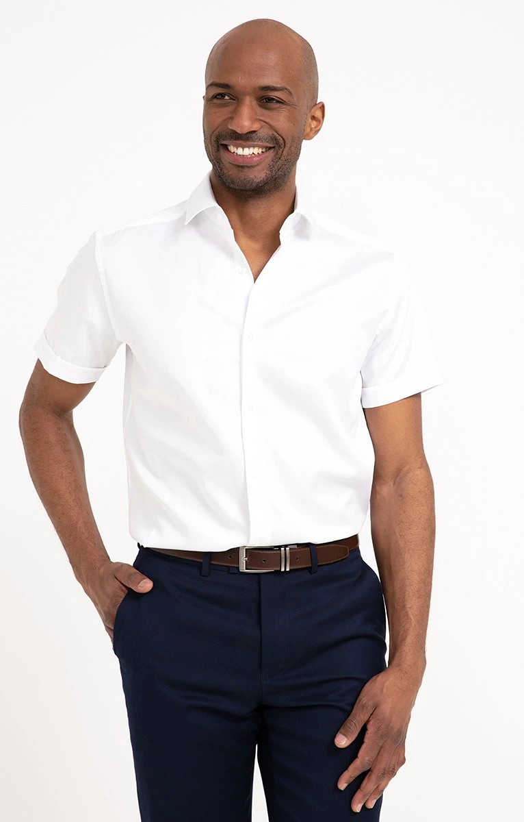 CHEMISE MANCHES COURTES SATIN 1 CHEMISE MANCHES COURTES SATIN