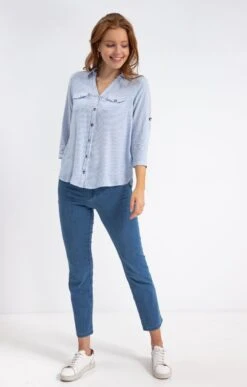 Chemise Rayée -Élégance Thiery Promos Boutique k chemise rayee affinites BLANC o 48