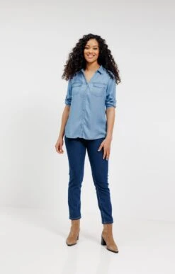 Chemise Unie -Élégance Thiery Promos Boutique k chemise unie affinites BLEU o 45