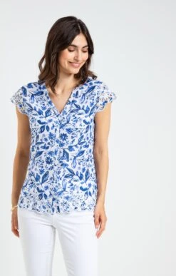 Chemisette Imprimée Avec Broderies