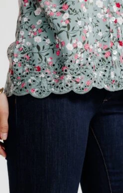 Chemisier Imprimé -Élégance Thiery Promos Boutique k chemisier imprime affinites VERT NIL d2 69