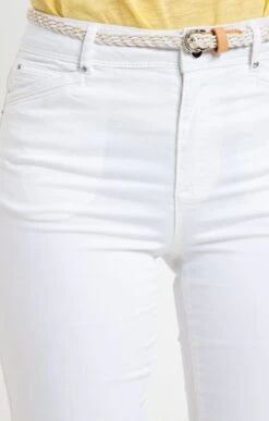 Corsaire En Coton Avec Ceinture Tressée -Élégance Thiery Promos Boutique k corsaire en coton avec ceinture tressee affinites BLANC d1 48