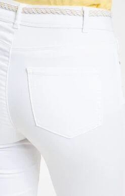 Corsaire En Coton Avec Ceinture Tressée -Élégance Thiery Promos Boutique k corsaire en coton avec ceinture tressee affinites BLANC d2 48