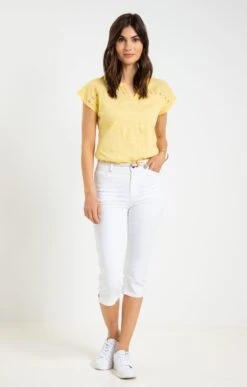 Corsaire En Coton Avec Ceinture Tressée