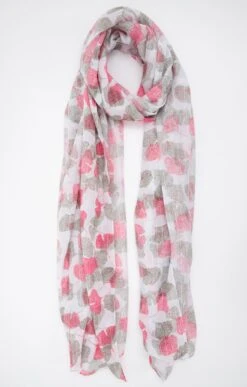 GRAND FOULARD IMPRIMÉ TISSÉ LIGNES LUREX