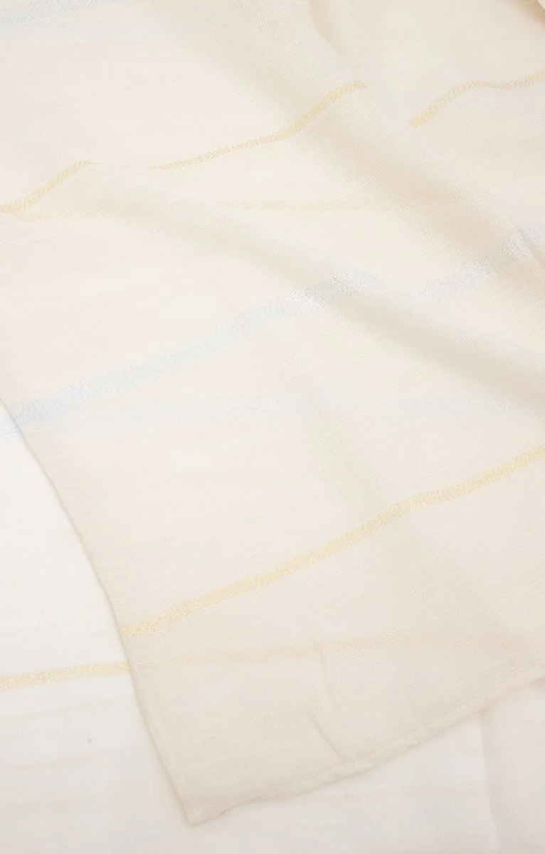 GRAND FOULARD TISSÉ UNI AVEC RAYURES 2 GRAND FOULARD TISSÉ UNI AVEC RAYURES – Image 2