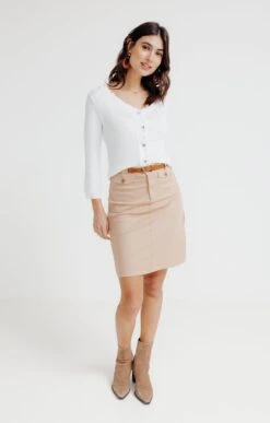 Jupe Coton Avec Poches Rabat Et Ceinture