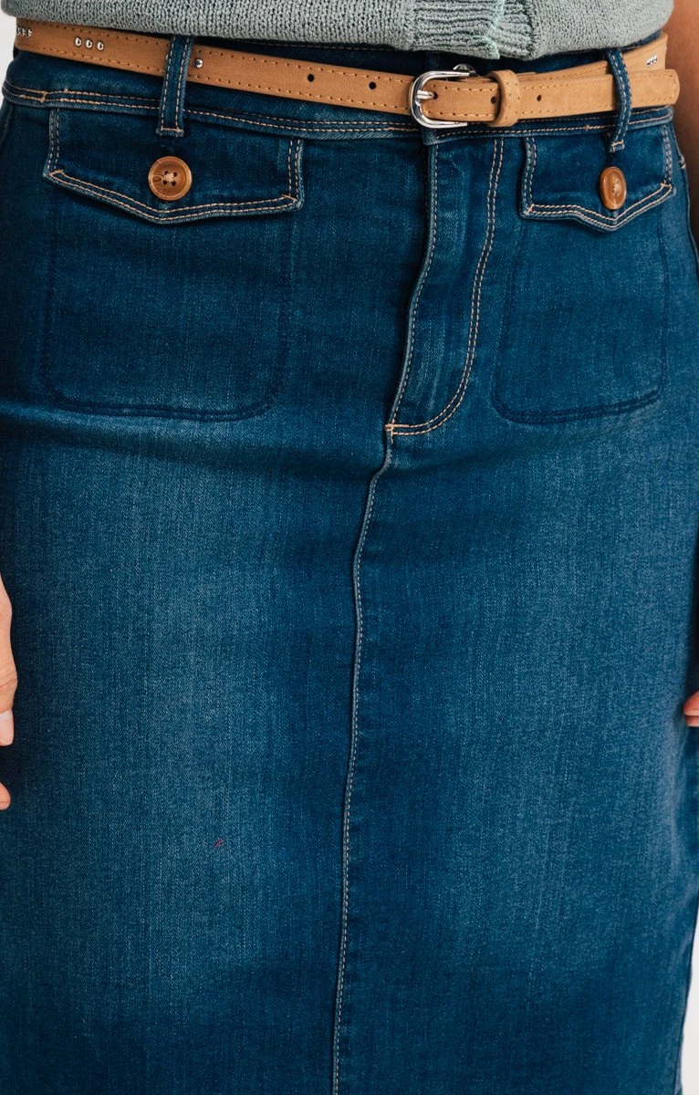 Jupe Denim Avec Poches Rabats 4 Jupe Denim Avec Poches Rabats – Image 4