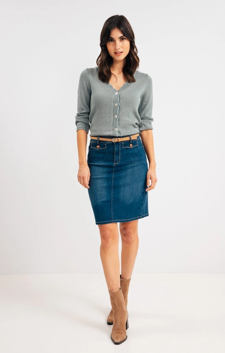 Jupe Denim Avec Poches Rabats 1 Jupe Denim Avec Poches Rabats