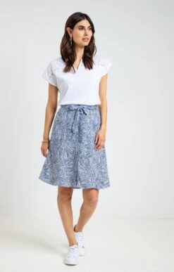 Jupe Imprimée Avec Ceinture