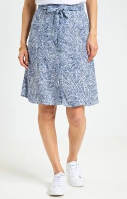 Jupe Imprimée Avec Ceinture -Élégance Thiery Promos Boutique k jupe imprimee courte armand thiery femme BLEU o 45