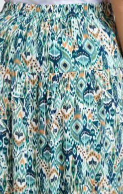 Jupe Imprimée Avec Dos élastiqué -Élégance Thiery Promos Boutique k jupe imprimee longue avec dos elastique armand thiery femme EMERAUDE d2 143