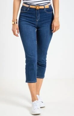 Pantacourt Avec Ceinture -Élégance Thiery Promos Boutique k pantacourt avec ceinture affinites BLEU o 45