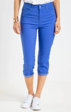 Pantacourt Avec Jeu De Surpiqures -Élégance Thiery Promos Boutique k pantacourt avec jeu de surpiqures affinites BLEU DUR o 46