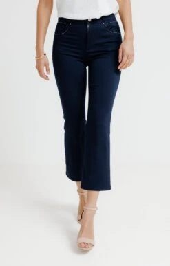 Pantacourt Bootcut En Coton -Élégance Thiery Promos Boutique k pantacourt bootcut en coton affinites MARINE o 2