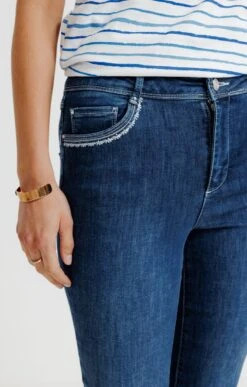 Pantacourt Bootcut En Jean Stone -Élégance Thiery Promos Boutique k pantacourt bootcut en jean stone affinites BLEU d1 45