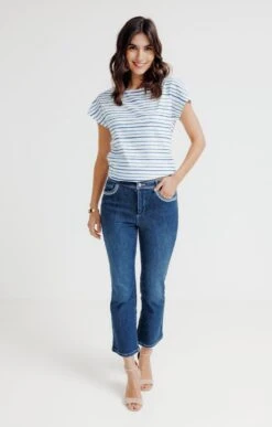 Pantacourt Bootcut En Jean Stone