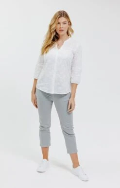 Pantacourt En Coton Avec Détail Pont